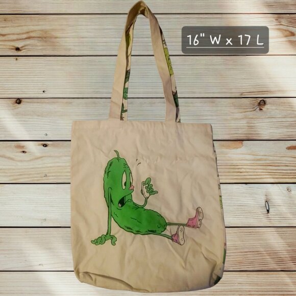 RARE! 2016 IKEA Pickle / Cucumber Tote Bag - Designed by Malcolm Stuart - STUNSI - Picture 1 of 8